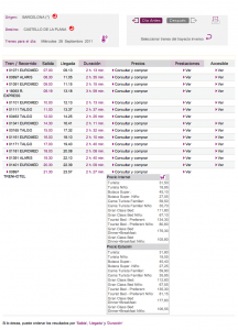Horario vuelta tren